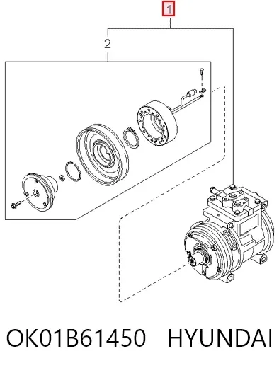 Компресор кондиціонера OK01B61450 Hyundai/Kia