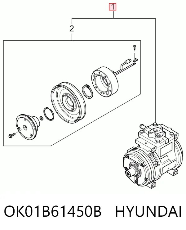 Компресор кондиціонера OK01B61450B Hyundai/Kia
