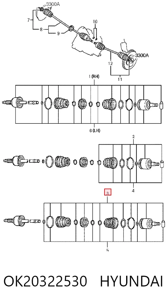Пильник ШРУСа зовнішній OK20322530 Hyundai/Kia