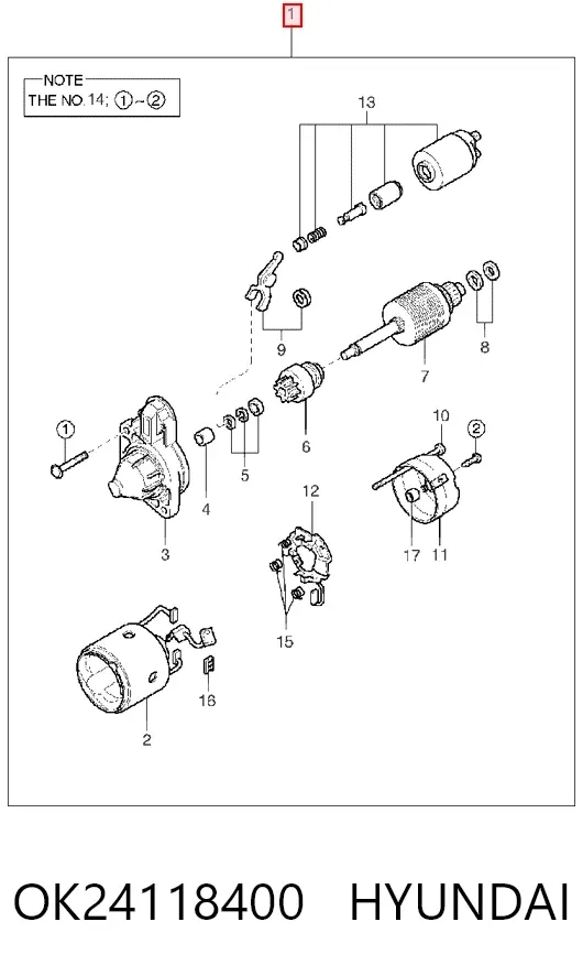 Стартер OK24118400 Hyundai/Kia