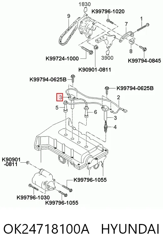 Котушка запалювання OK24718100A Hyundai/Kia