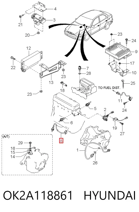 Лямбда-зонд OK2A118861 Hyundai/Kia