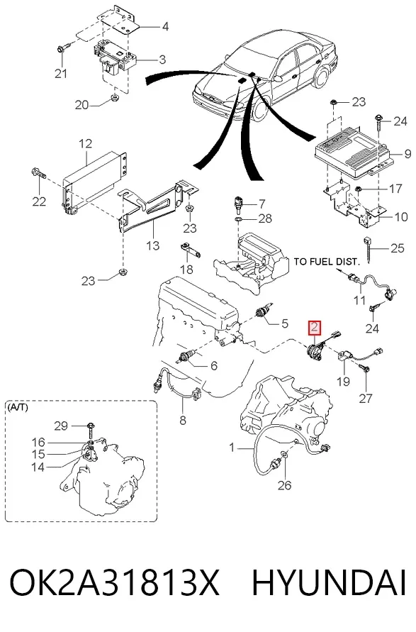 Датчик распредвалу OK2A31813X Hyundai/Kia