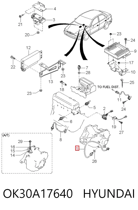 Датчик заднього ходу OK30A17640 Hyundai/Kia