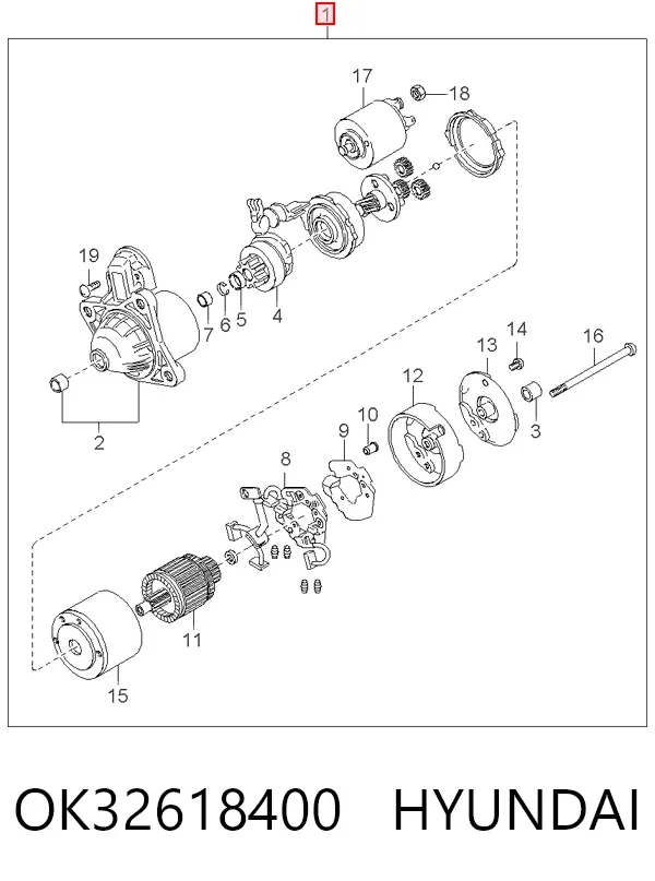 Стартер OK32618400 Hyundai/Kia