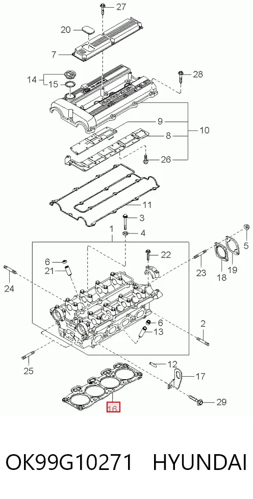 Прокладка ГБЦ OK99G10271 Hyundai/Kia