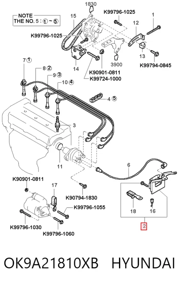 Котушка запалювання OK9A21810XB Hyundai/Kia