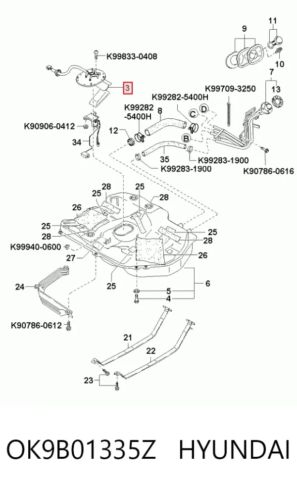 Бензонасос OK9B01335Z Hyundai/Kia