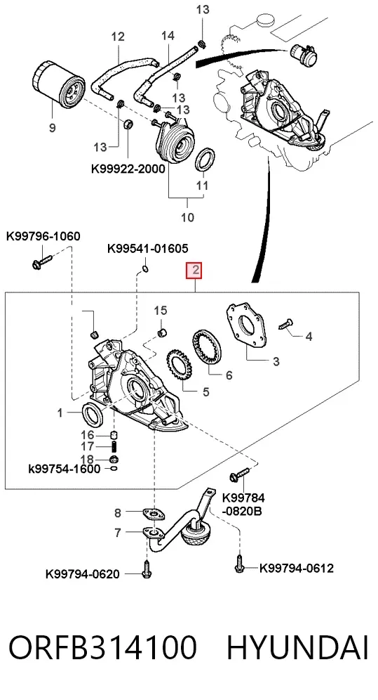 Масляний насос ORFB314100 Hyundai/Kia