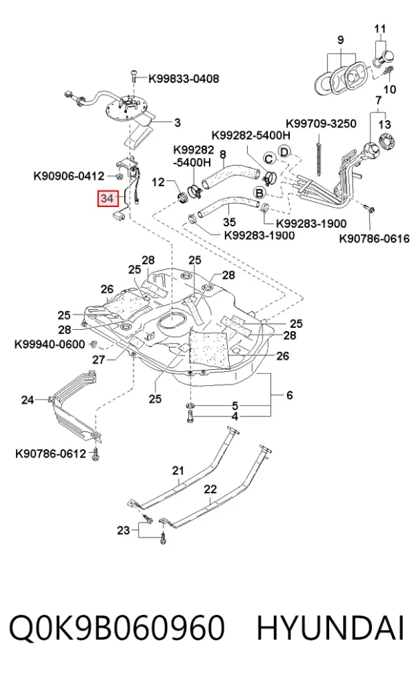 Датчик рівня палива Q0K9B060960 Hyundai/Kia