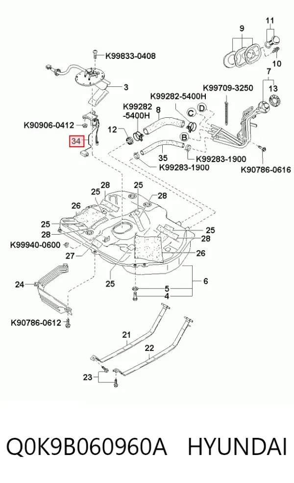 Датчик рівня палива Q0K9B060960A Hyundai/Kia