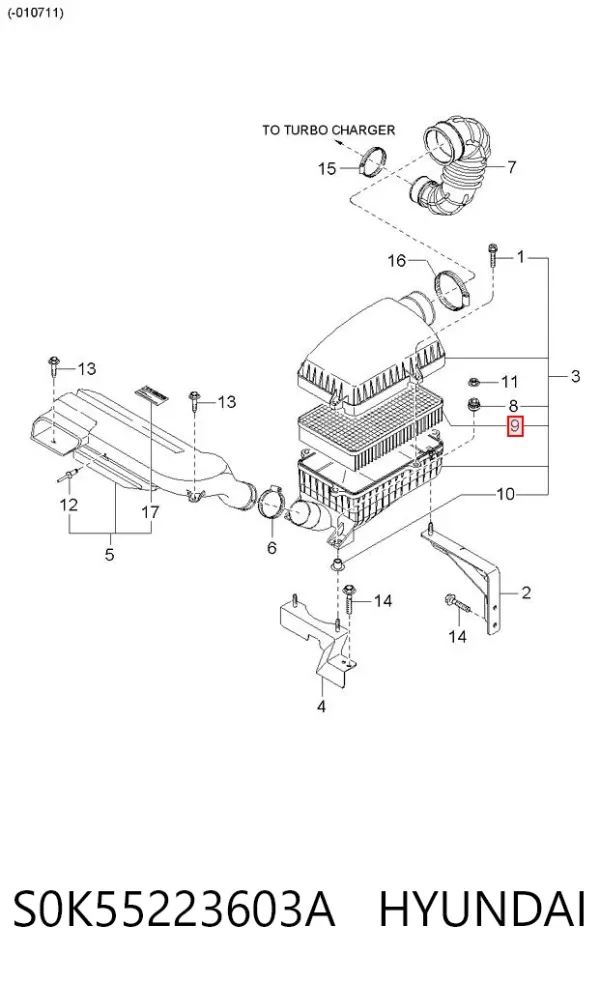 Повітряний фільтр S0K55223603A Hyundai/Kia