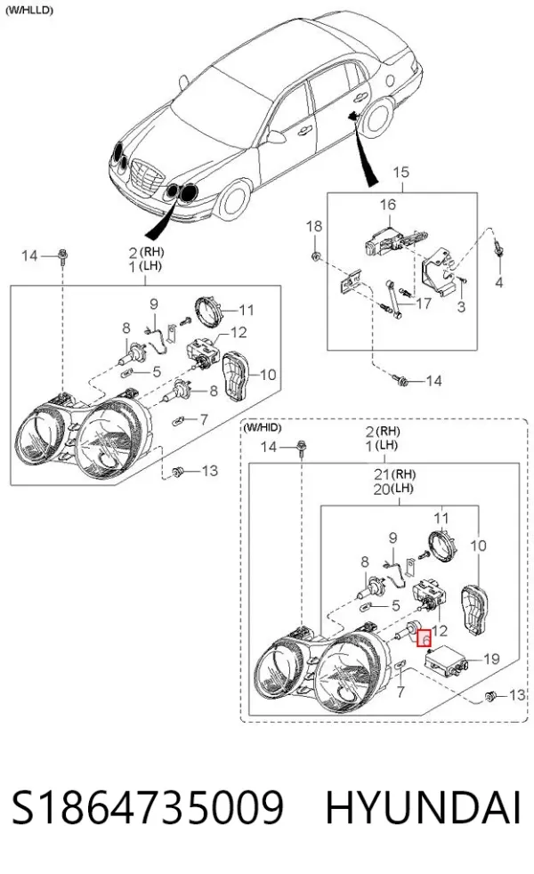 Лампочка ксеноновая S1864735009 Hyundai/Kia