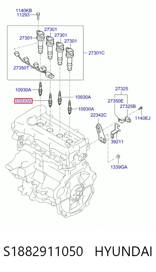 Свічки запалювання S1882911050 Hyundai/Kia