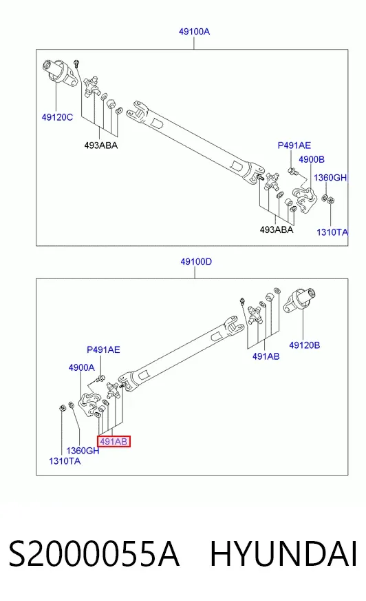 Хрестовина карданного валу, переднього S2000055A Hyundai/Kia