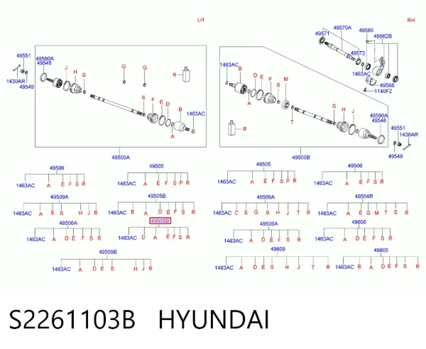 Пильник ШРУСа внутрішній S2261103B Hyundai/Kia