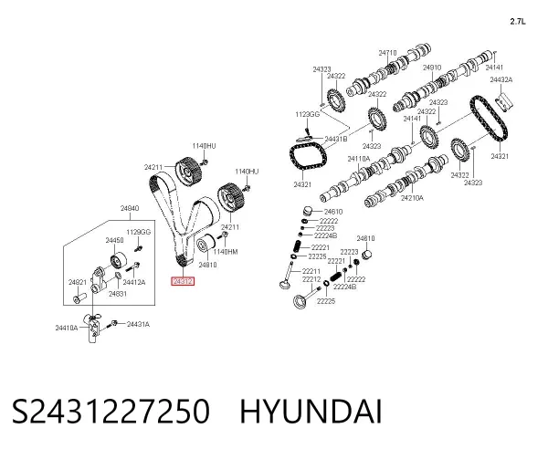 Ремінь ГРМ S2431227250 Hyundai/Kia