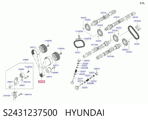Ремінь ГРМ S2431237500 Hyundai/Kia
