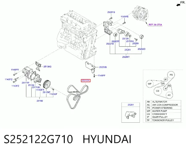 Ремінь генератора S252122G710 Hyundai/Kia