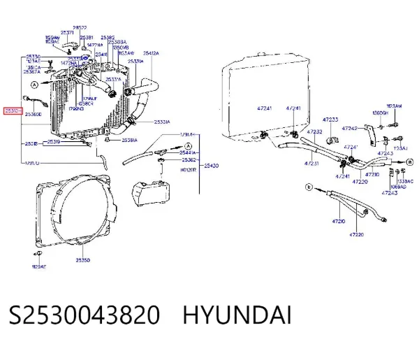 Радіатор S2530043820 Hyundai/Kia