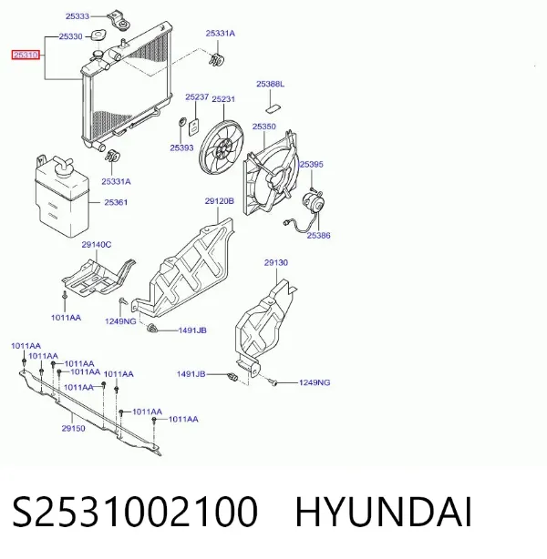 Радіатор S2531002100 Hyundai/Kia
