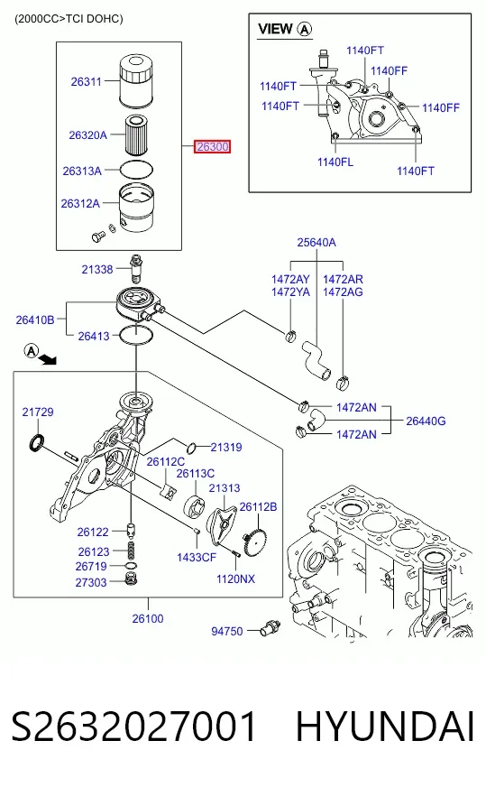 Масляний фільтр S2632027001 Hyundai/Kia