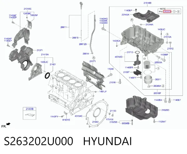 Масляний фільтр S263202U000 Hyundai/Kia