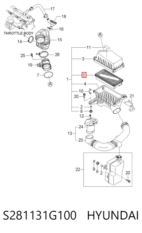 Повітряний фільтр S281131G100 Hyundai/Kia