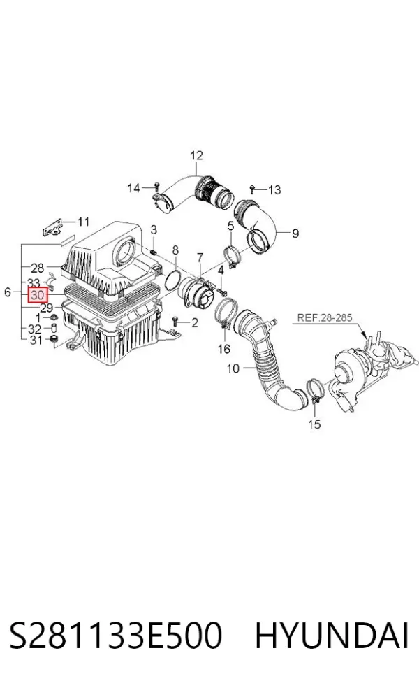 Повітряний фільтр S281133E500 Hyundai/Kia