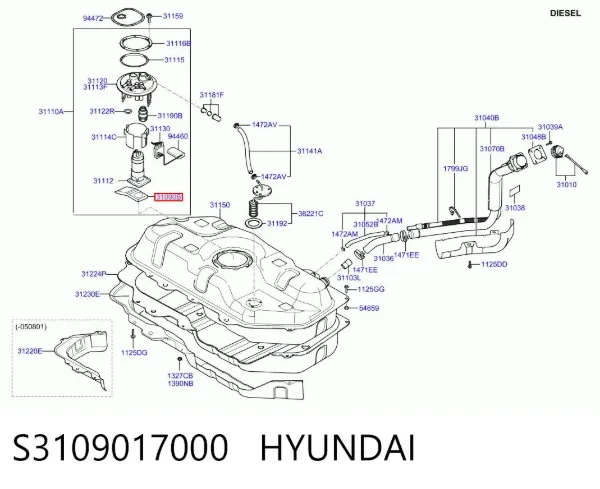 Паливний фільтр S3109017000 Hyundai/Kia