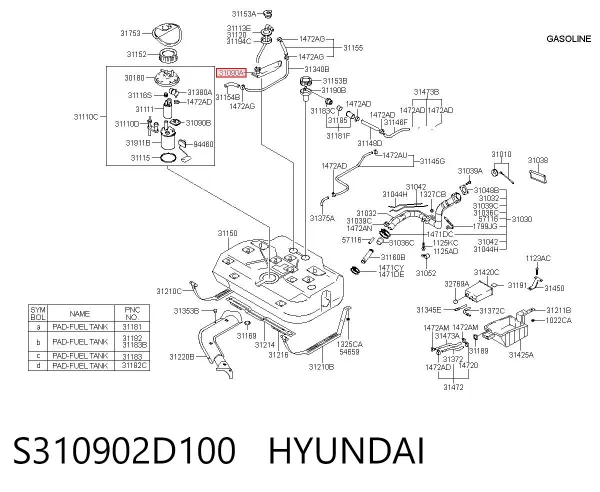Фільтр-сітка бензонасосу S310902D100 Hyundai/Kia
