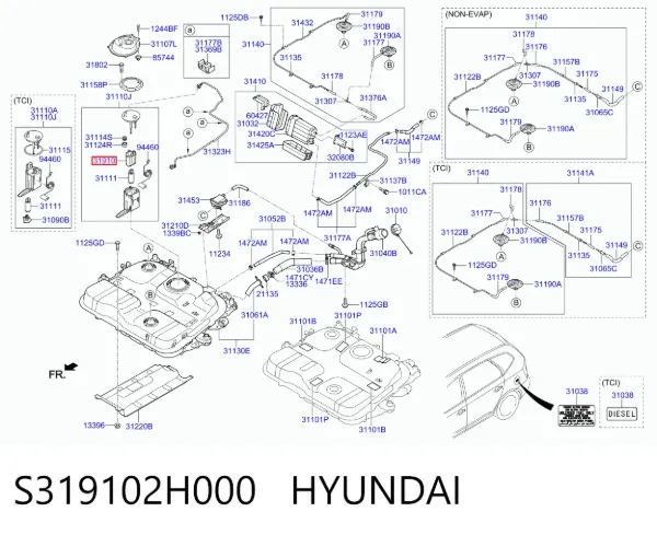 Паливний фільтр S319102H000 Hyundai/Kia