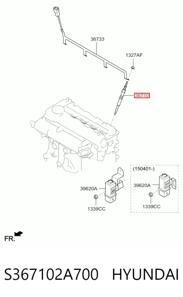 Свічка накалу S367102A700 Hyundai/Kia