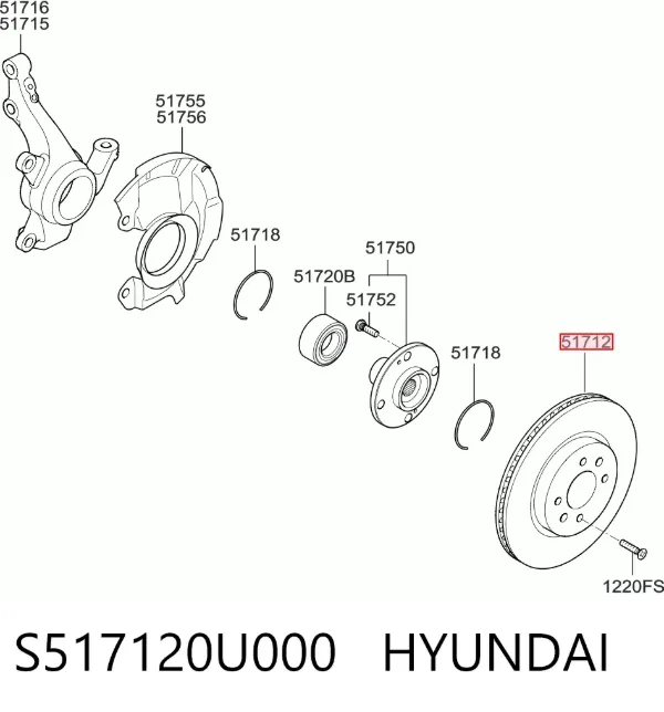 Гальмівні диски передні S517120U000 Hyundai/Kia
