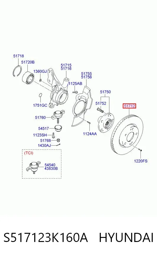 Гальмівні диски передні S517123K160A Hyundai/Kia