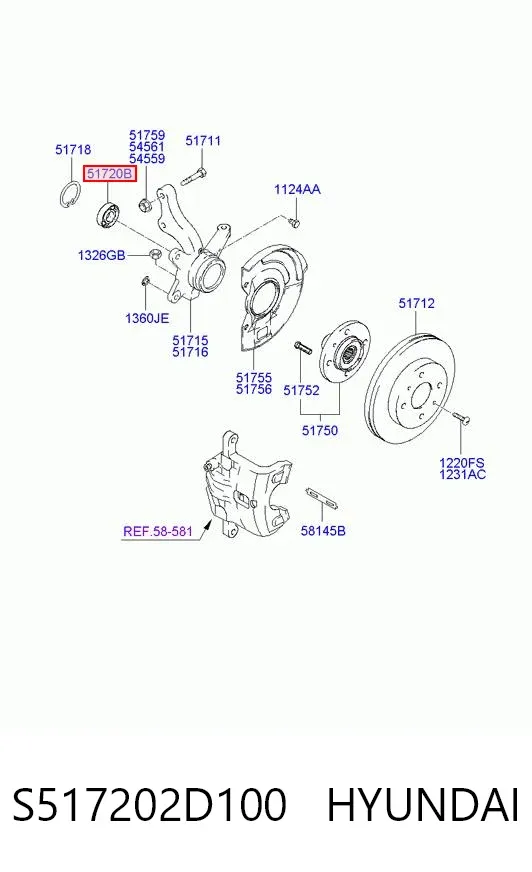 Підшипник ступиці S517202D100 Hyundai/Kia