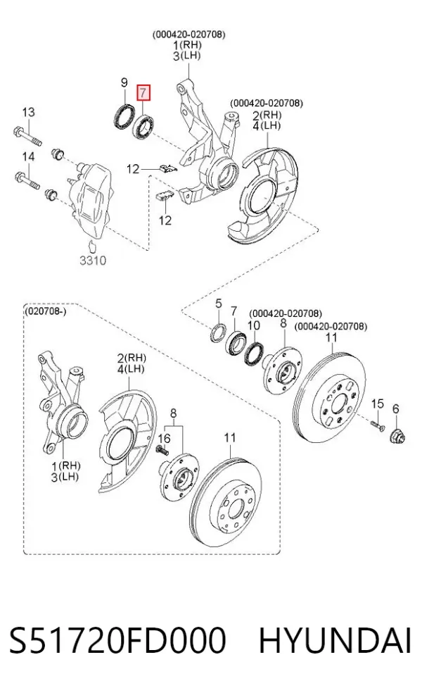 Підшипник ступиці S51720FD000 Hyundai/Kia
