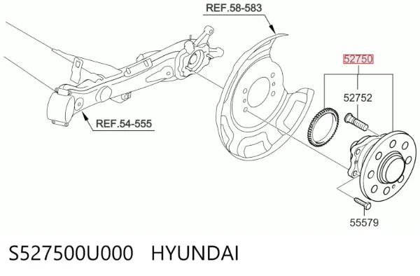 Задня маточина S527500U000 Hyundai/Kia