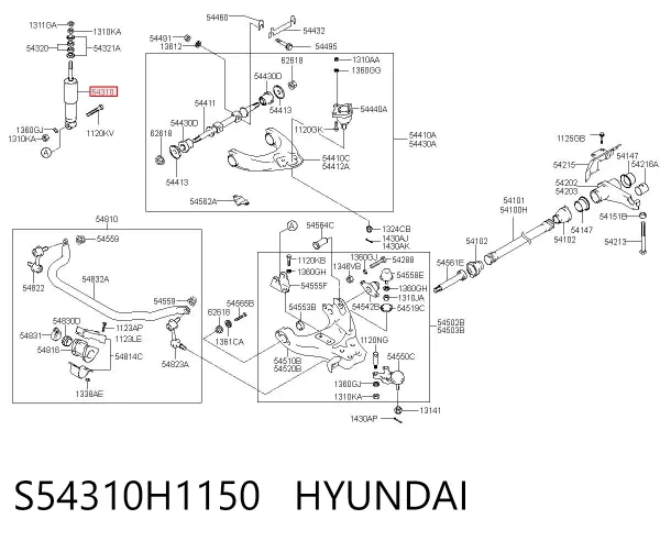 Амортизатор передній S54310H1150 Hyundai/Kia