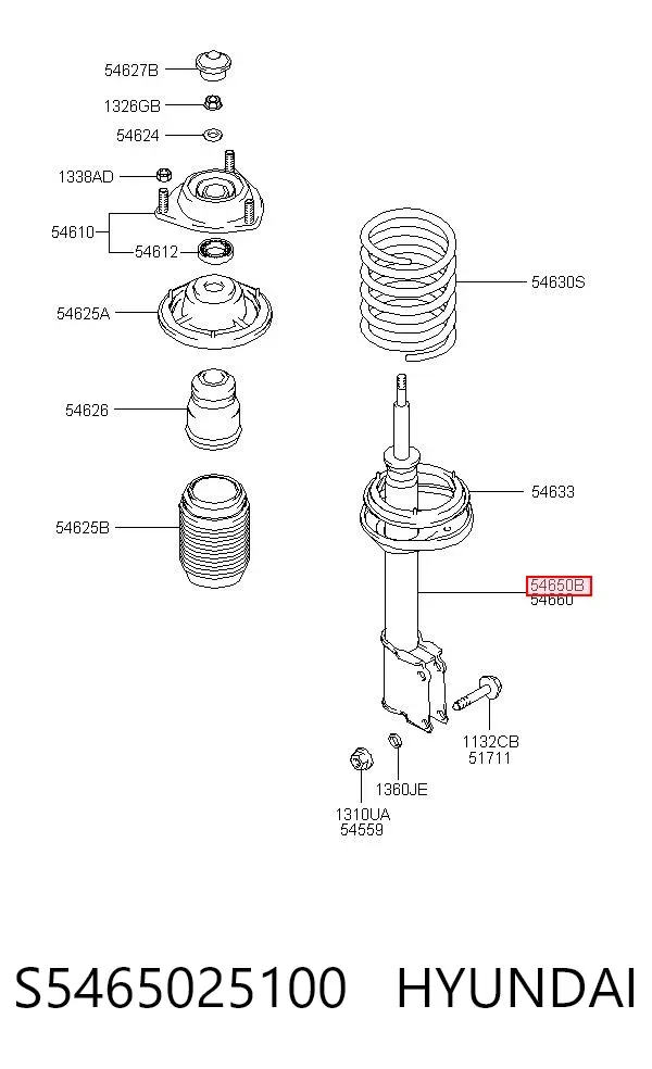 Амортизатора передній лівий S5465025100 Hyundai/Kia