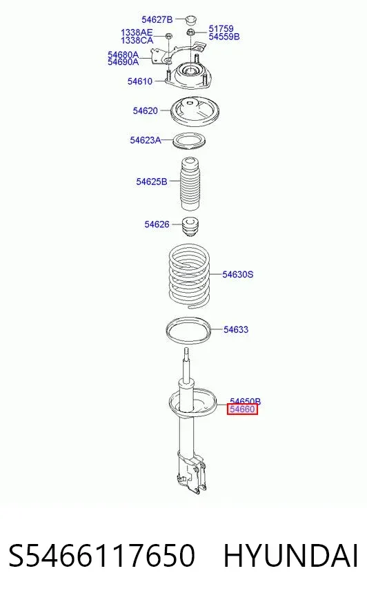 Амортизатор передній, правий S5466117650 Hyundai/Kia