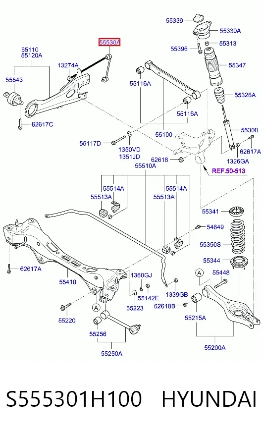 Стійка стабілізатора заднього S555301H100 Hyundai/Kia