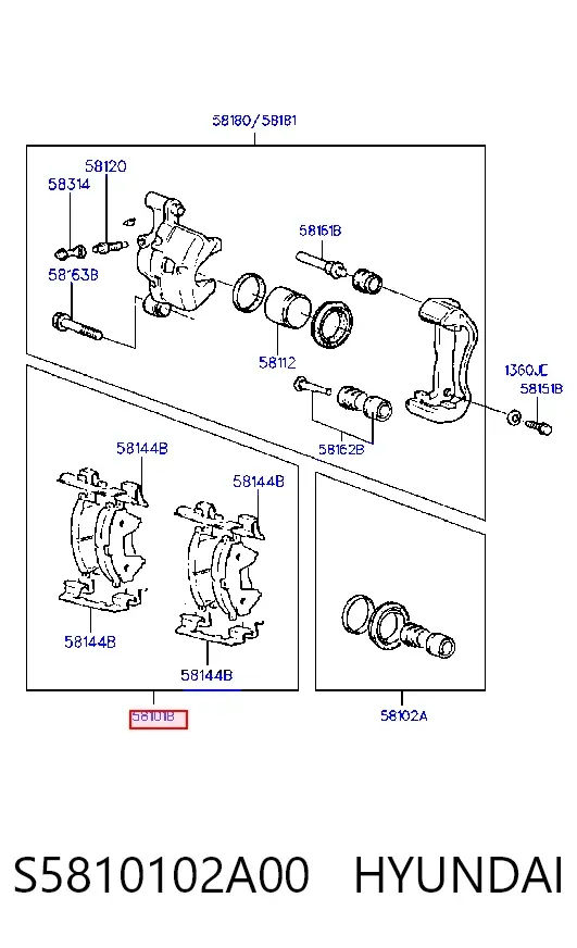 Передні тормозні колодки S5810102A00 Hyundai/Kia