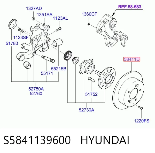 Гальмівні диски S5841139600 Hyundai/Kia