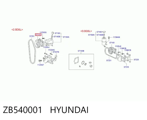 Насос ГУР ZB540001 Hyundai/Kia
