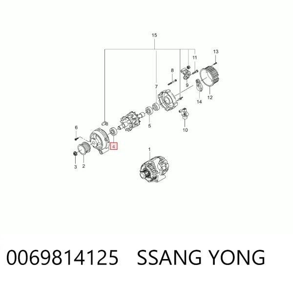 Підшипник генератора 0069814125 Ssang Yong