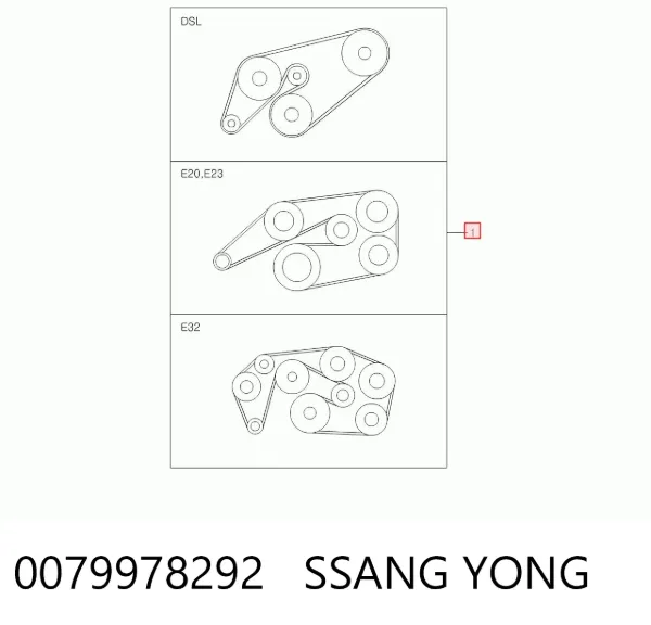 Ремінь генератора 0079978292 Ssang Yong