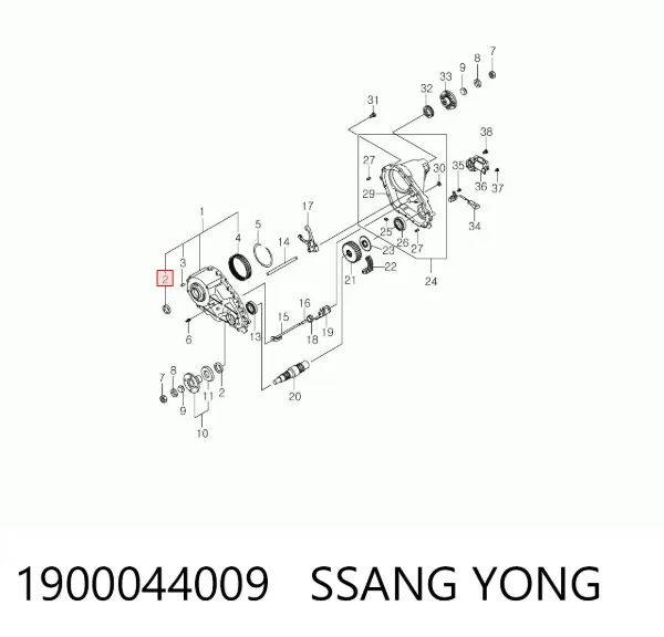 Сальник роздавальної коробки, задній вихідний 1900044009 Ssang Yong