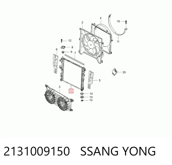 Радіатор 2131009150 Ssang Yong