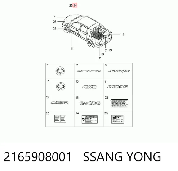  2165908001 Ssang Yong